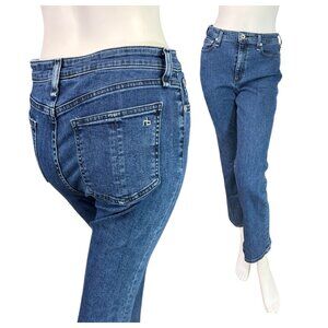 Rag & Bone Nina High-Rise Ankle Flare Jeans in Clean Vincent Wash $225 Size 28